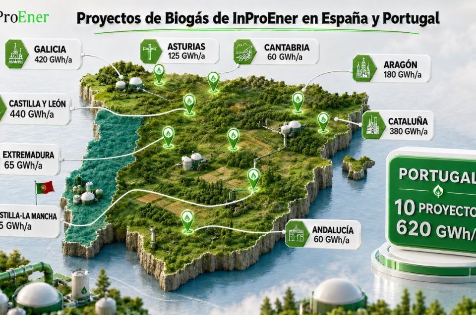 InProEner refuerza su cartera de proyectos de biogás en España y avanza en su expansión en Portugal